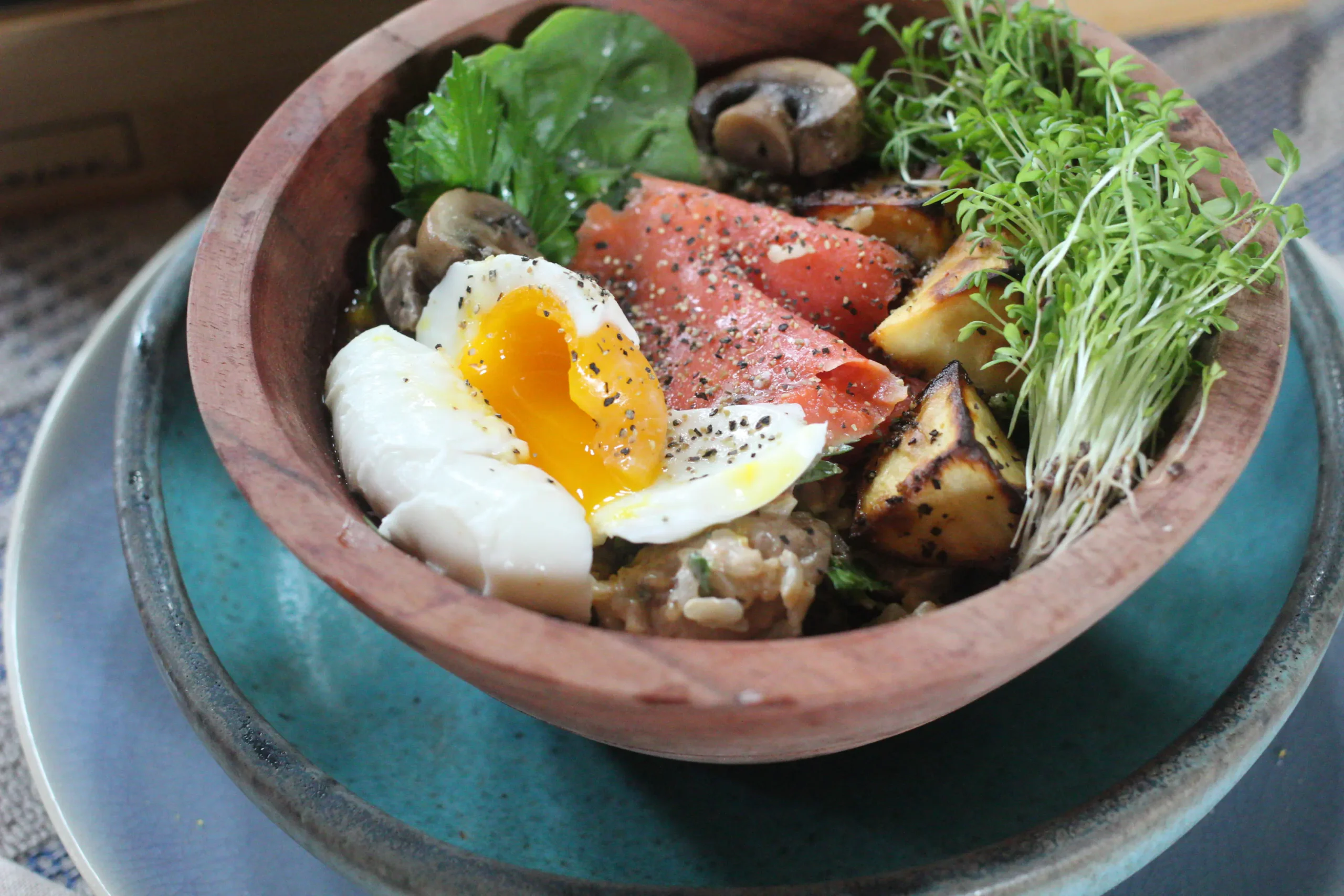 Pusryčiai su pipirinės mikrožalumynais