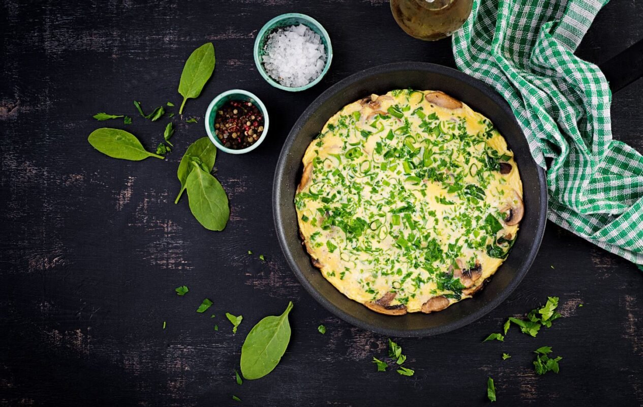 Grybų ir mikrožalumynų omletas